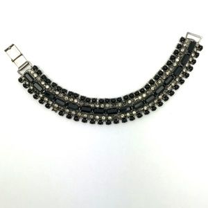 vintage black and white rhinestone bracelet (Old Hollywood Glamour, but Goth!)